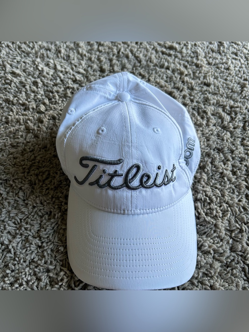Titliest Cap Mens White Mesh Silver Group OS Adjustable Strap BOOM Athletic Hat